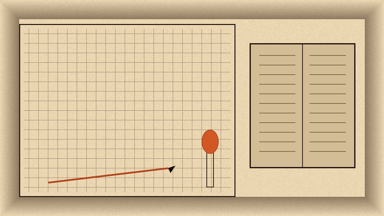 Graph paper, rules booklet, pencil, and torch